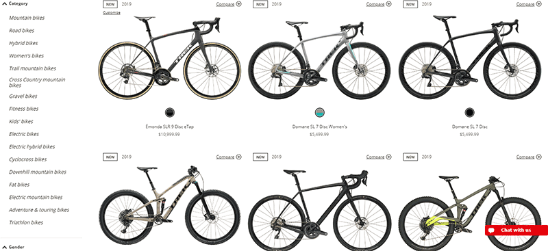 trek bike models by year