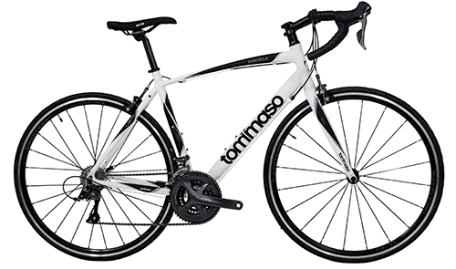 Tommaso Forcella white road bike