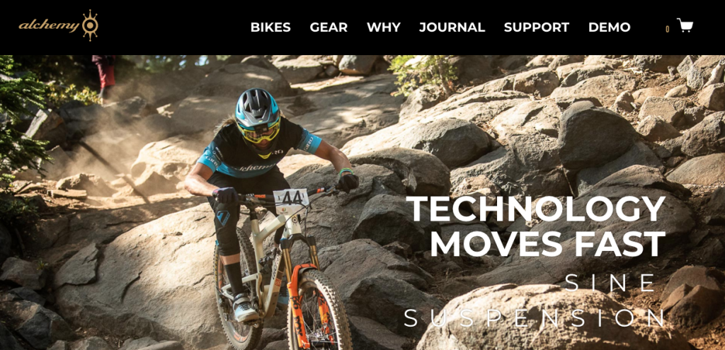 alchemy bicycles homepage screenshot