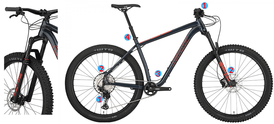 salsa timberjack mtb features