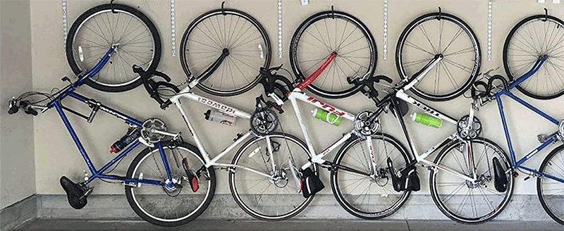 hang bikes on wall in garage