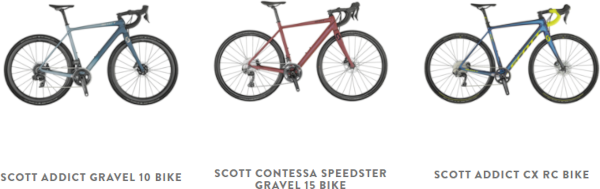 Scott gravel and CX bikes