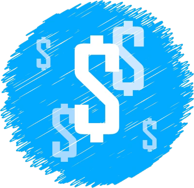 dollar sign on a blue background
