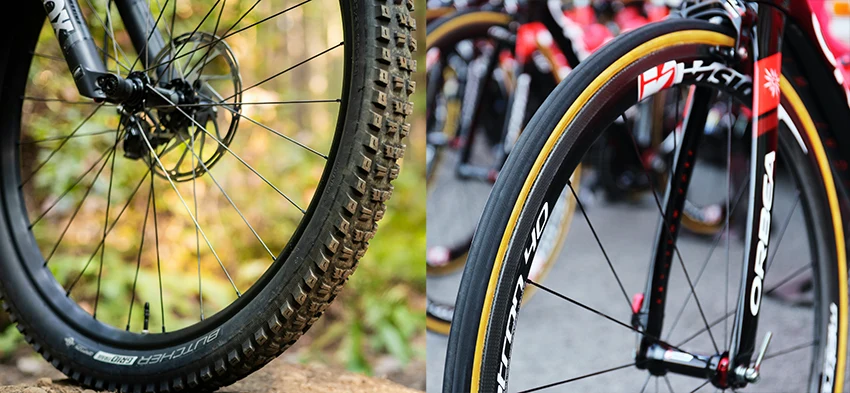 mountain bike vs road bike wheels and tires
