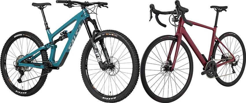 mountain bike compared to road bike
