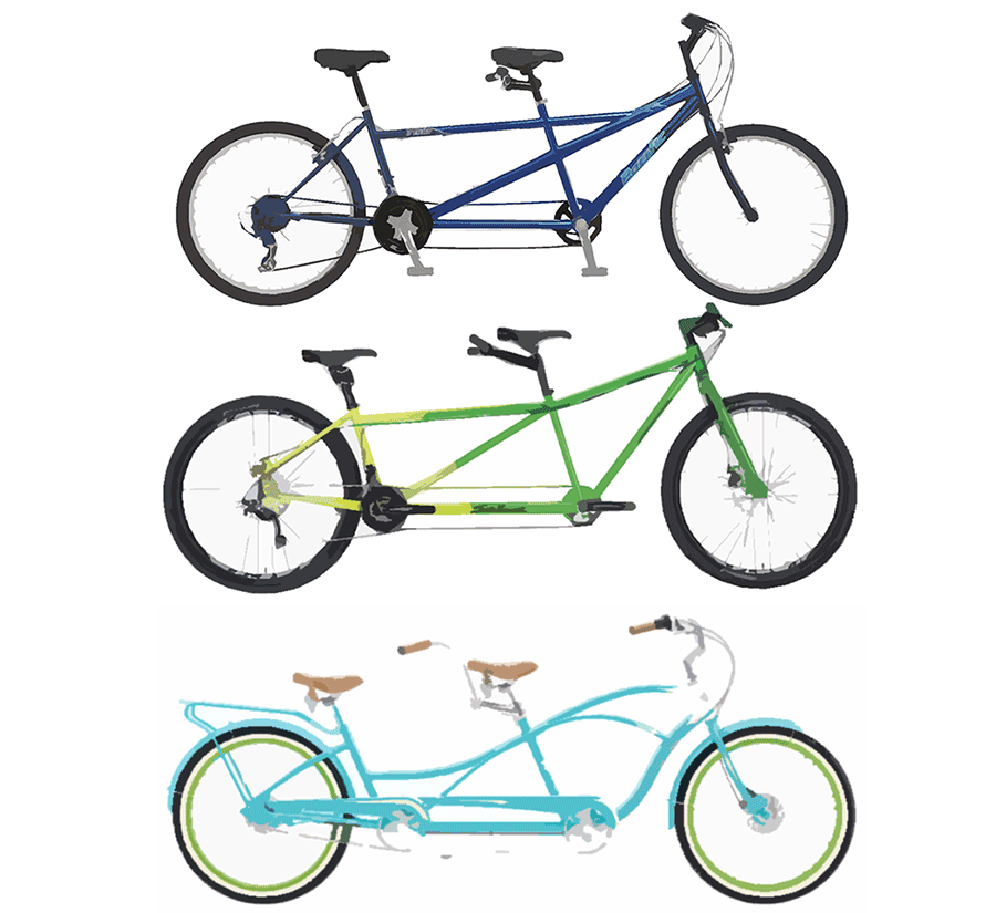 different tandem bikes