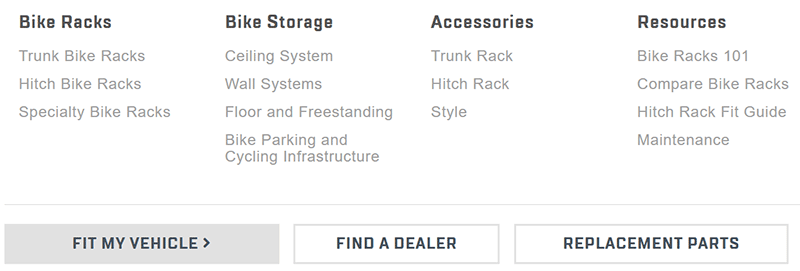 saris bike racks range