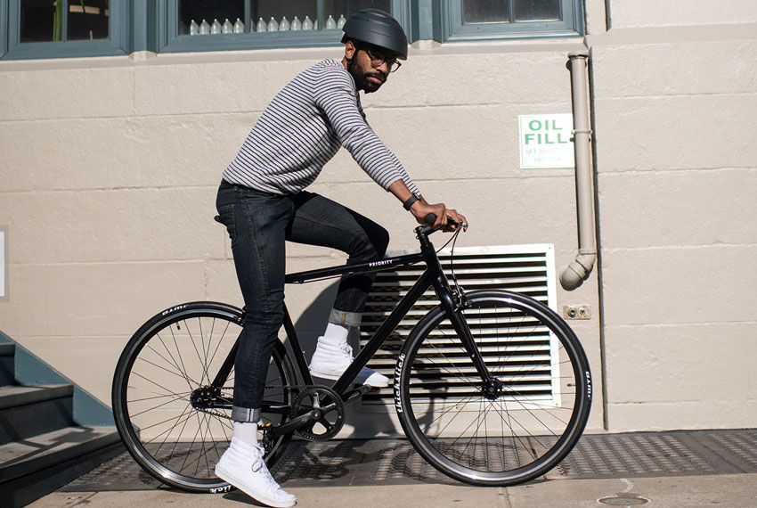 man riding best belt drive bike