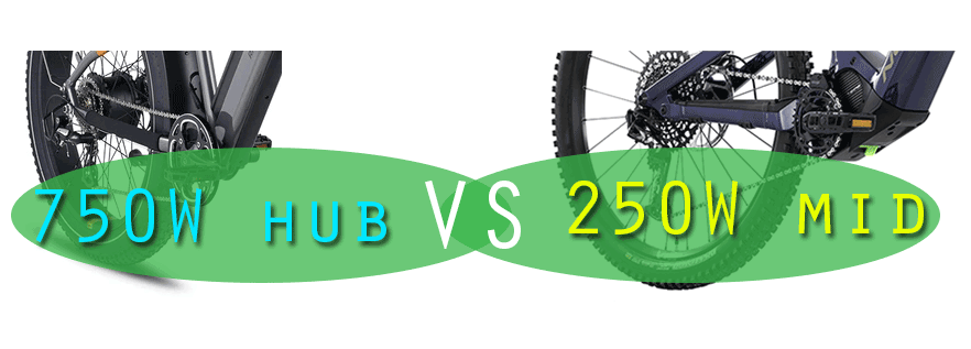 750w hub vs 250w mid drive motor