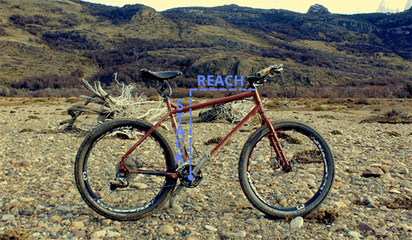 reach stack on a bike frame
