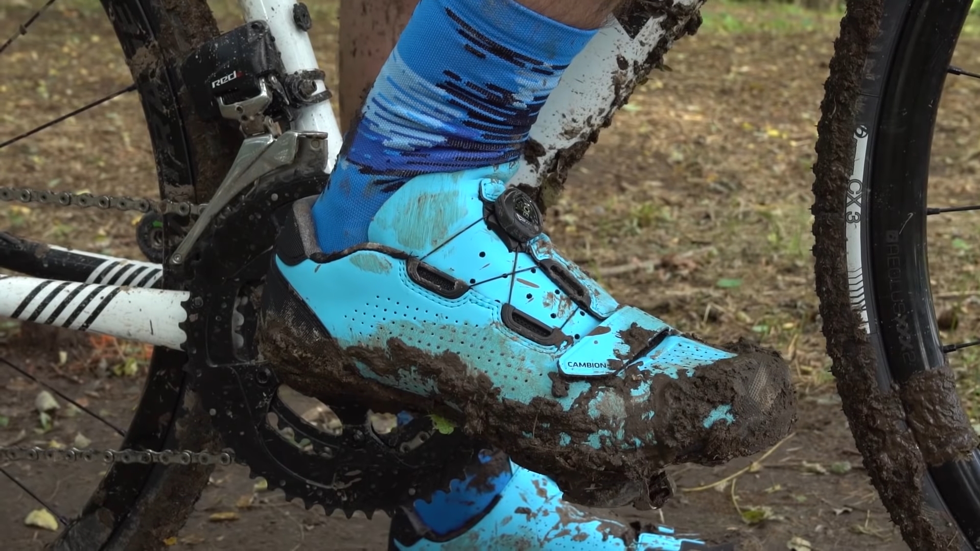 Muddy cycling shoes