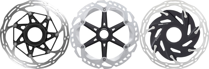 different styles of disc brake rotors