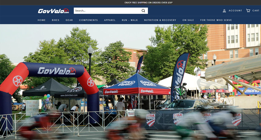 govvelo bike shop screenshot