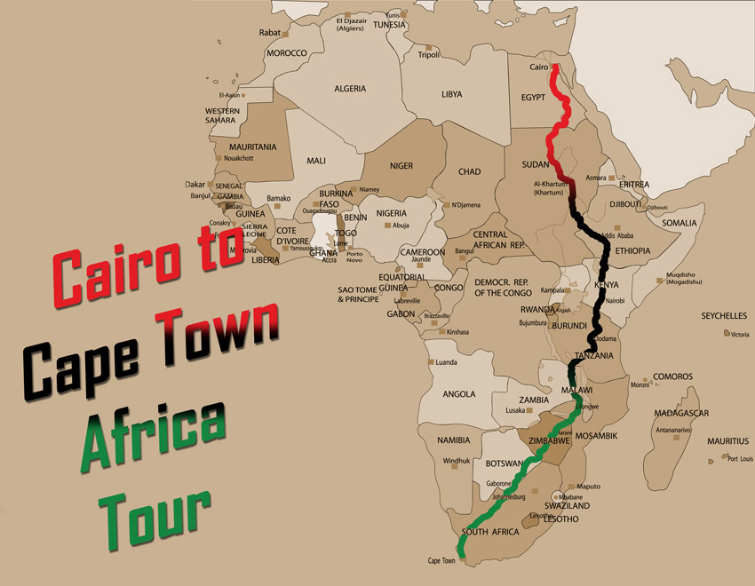 cairo to cape town route map