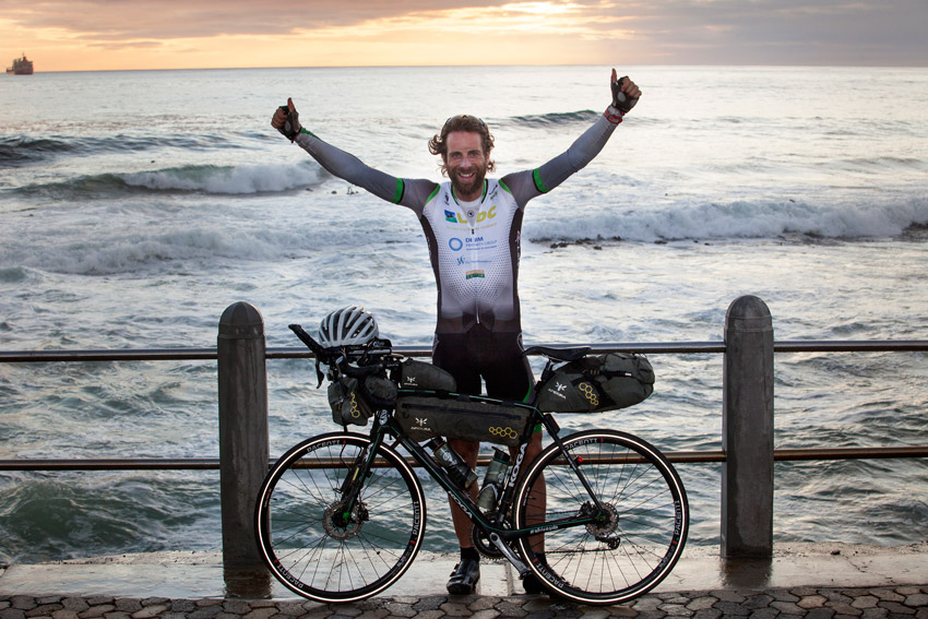 Mark beaumont upon arrival in cape town