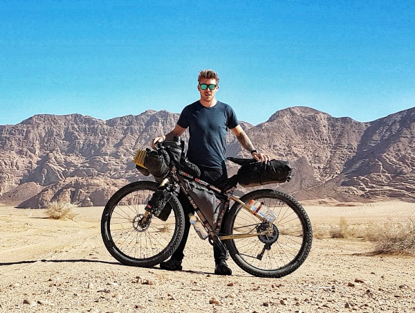 tristan ridley on cairo to cape town cycling route