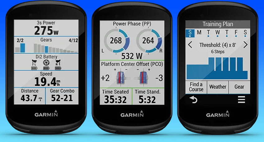 Garmin edge with power meter data