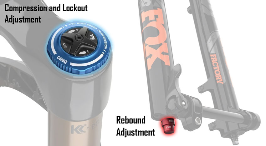 mountain bike fork adjustment knobs