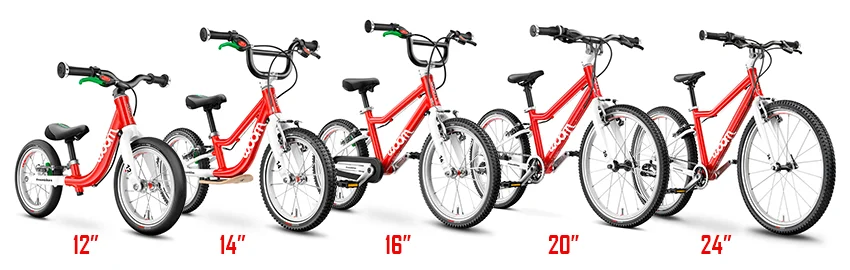 kids bikes of different sizes compared