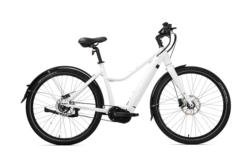 white priority current electric bike