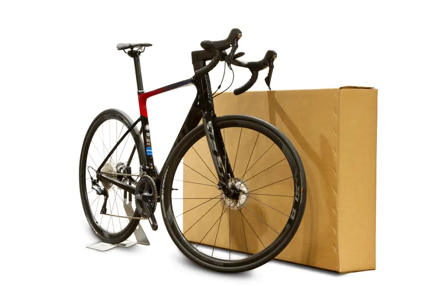 road bike next to a bike box